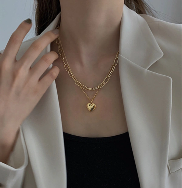 Link Layered Chain With Heart